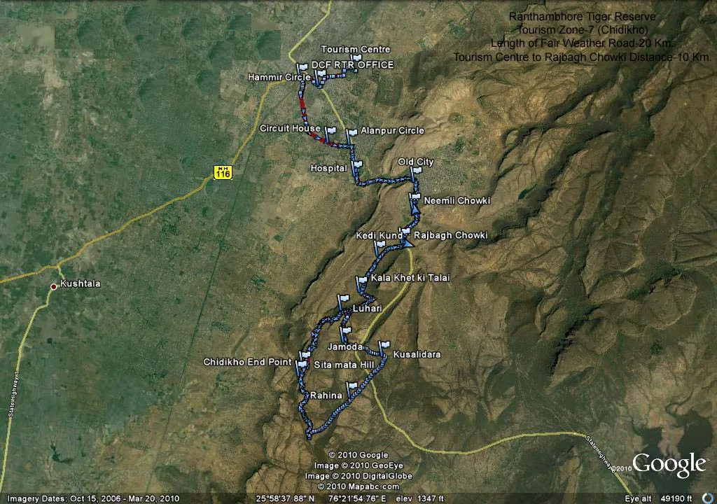 ZONE-7-CHIDIKHO Zone VII safari route map