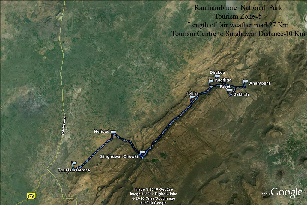 Zone V safari route map